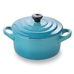 2 mini-cocottes bleues en céramique Le Creuset